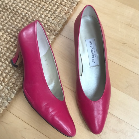 Liz Claiborne Shoes - Vintage Kitten Heels Hot Pink 1980s Liz Claiborne 2", size 8